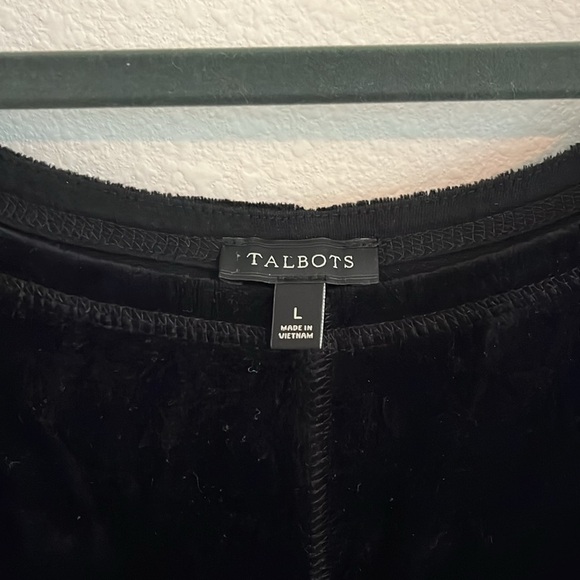 Talbots Velvet Black Dress Size L - Picture 4 of 6